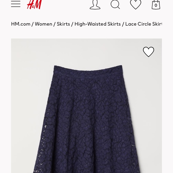 High waist circular lace (above knee) skirt from H&M. Worn once. - Picture 6 of 6